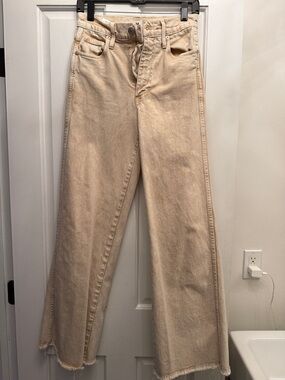 AMO Beige High-Rise Denim Jeans